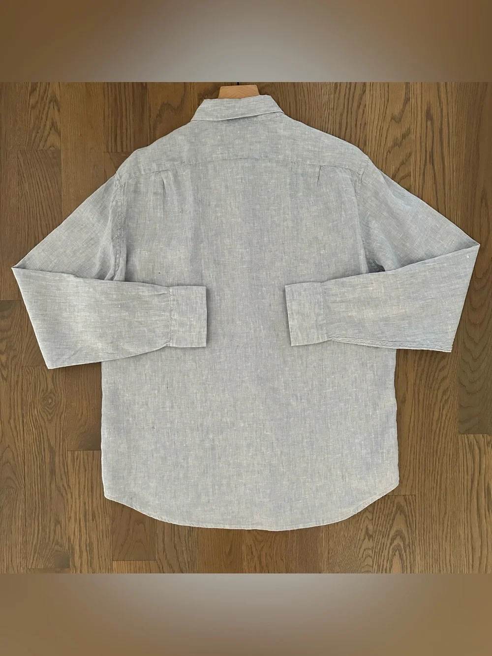J. Crew Slim Fit Linen Blend Button Down Shirt in Light Sky White Blue Large